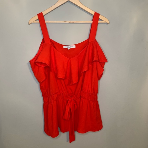 Sweet Rain Tops - Vibrant Off The Shoulder Blouse Cinched Waist